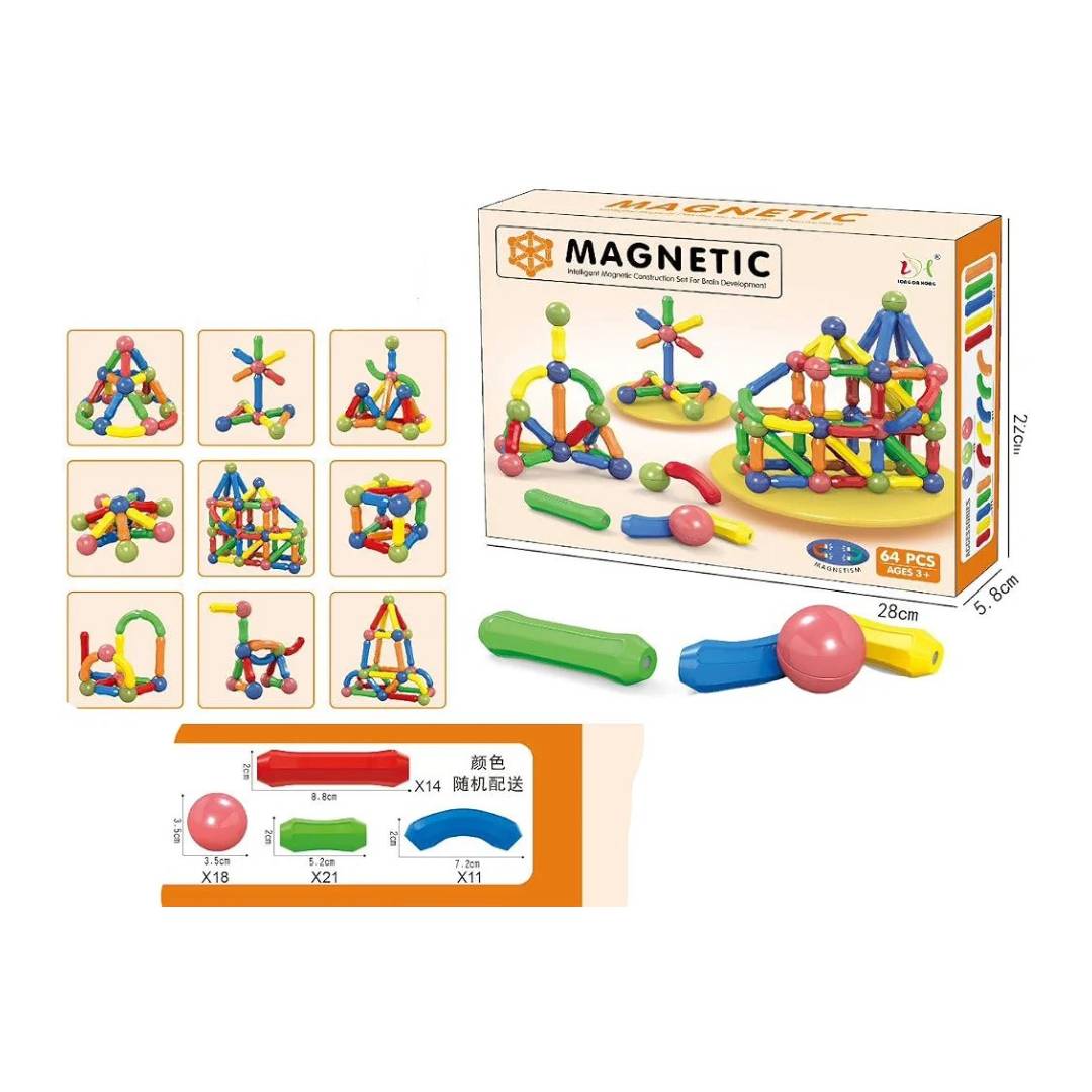 42-Piece Magnetic Bar Toy Set – Fun & Creative STEM Building Blocks for Kids